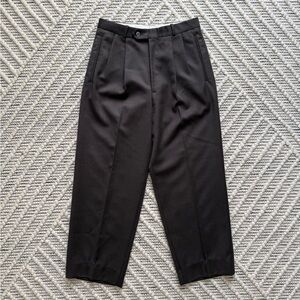 Pleated Brown Wool Dress Pants - Made in Canada, 28x26